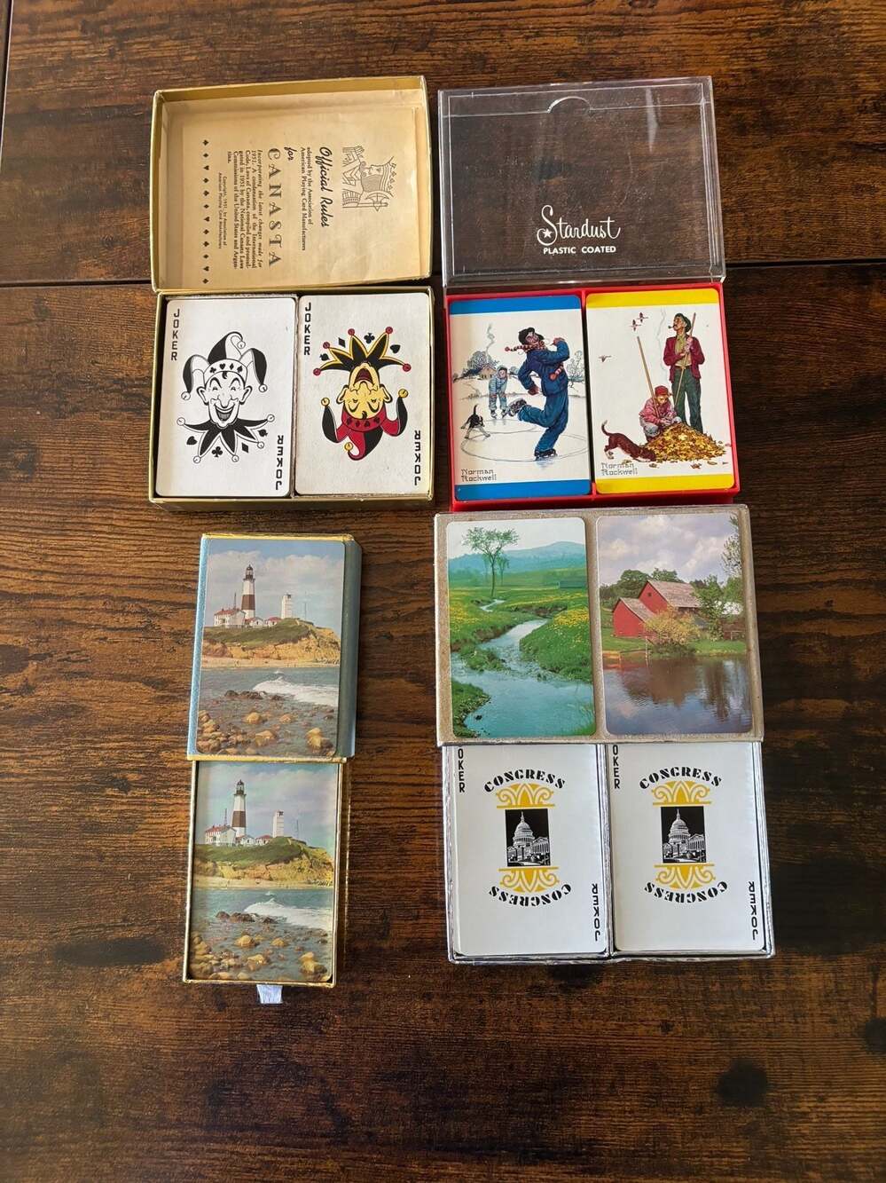 Vintage Congress Playing Cards and Stardust Norman Rockwell Playing Cards Lot - Picture 2 of 3